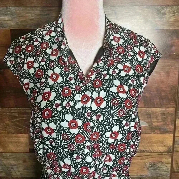 Rebecca Minkoff Micro-Floral Mini Dress in Black/Red/White, Size XXS.NWT! - Picture 4 of 14